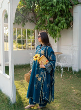 Aneela Luxury Embroidered Lawn – 3 Piece Unstitched Suit with Ready-to-Wear Bamber Chiffon Dupatta (Summer Collection 2026)
