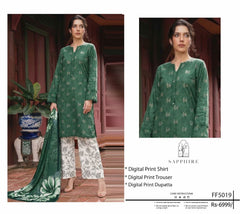 Sapphire Printed Lawn 3 Piece Suit Dubai - Summer 2026 | Code FF-5019 Design F