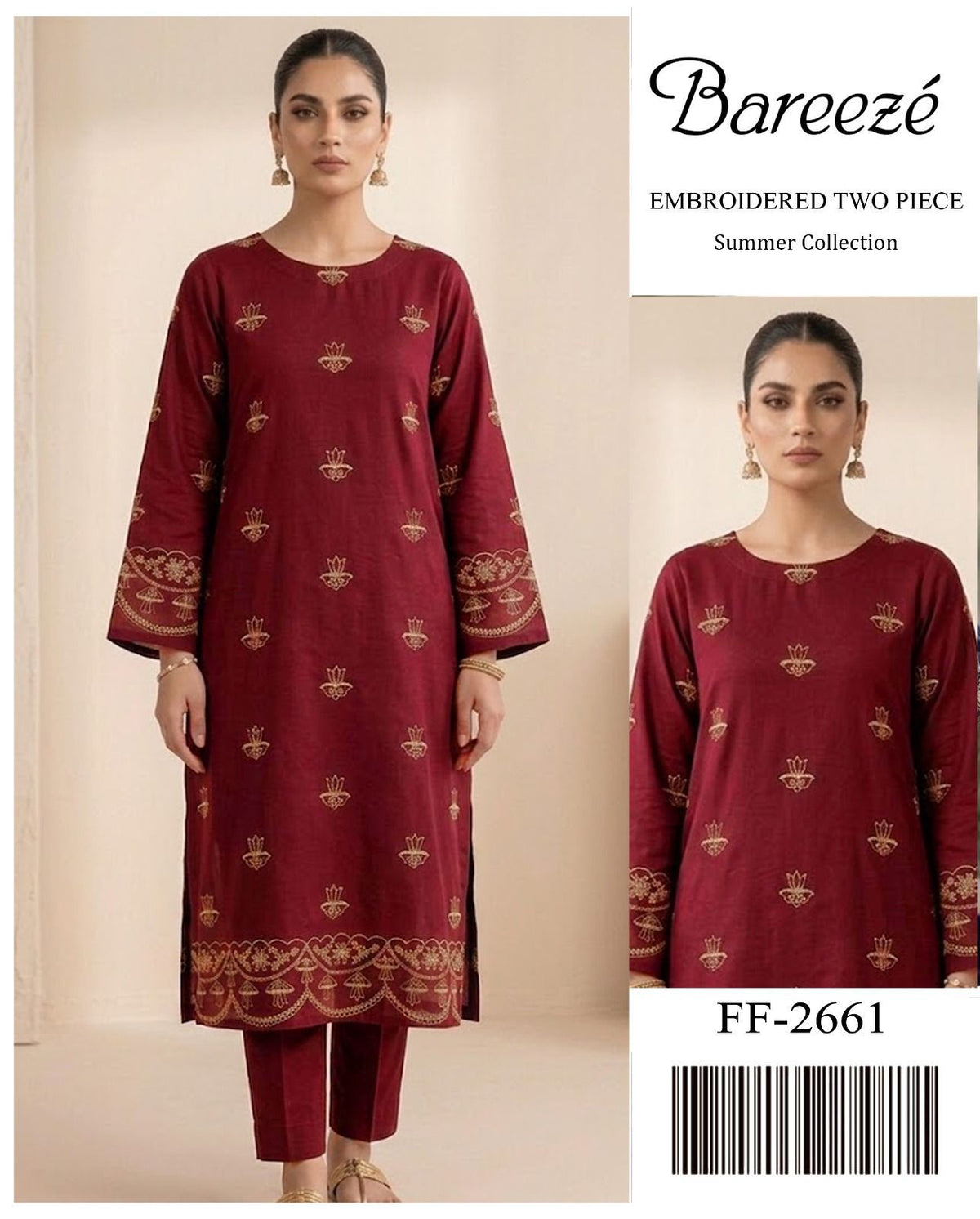 Bareeze Lawn 2 Piece Suit Dubai - Summer 2026 | Code 2661 Design C