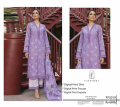 Sapphire Printed Lawn 3 Piece Suit Dubai - Summer 2026 | Code FF-5019 Design C