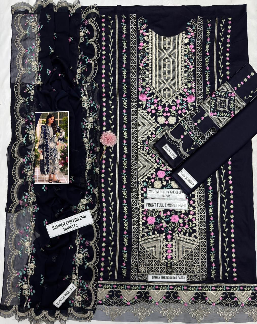 Bin Ilyaas Embroidered Lawn 3 Piece Suit - Summer 2026 | Code 5014