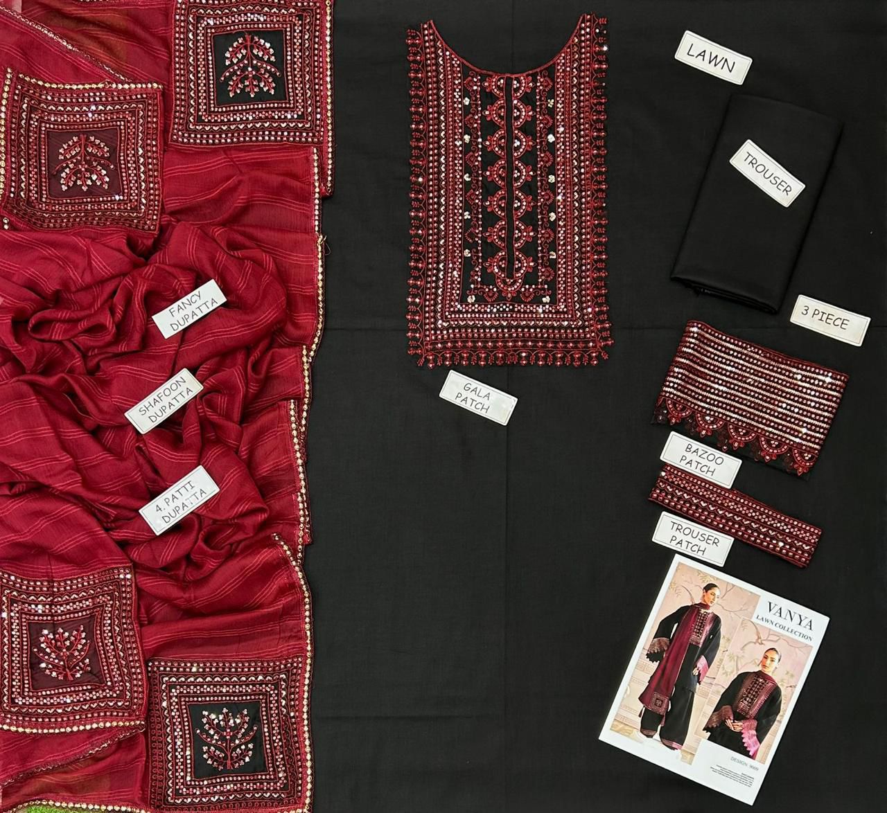 Vanya Premium Embroidered Lawn – 3 Piece Unstitched Summer Collection (Most Demanding Edition)