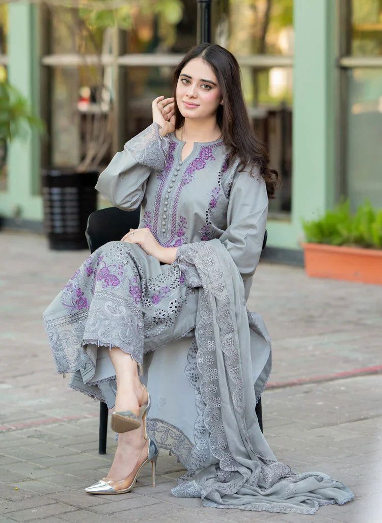 Mushq Luxury Chikan Kari Lawn – 3 Piece Unstitched Summer Collection (Most Demanding Edition)